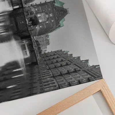 Affiche décorative canal bordé de bâtiments industriels avec reflets dans l'eau