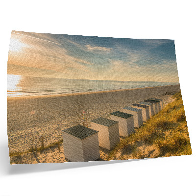 Affiche et poster Maisons blanches vue sur la mer coucher de soleil