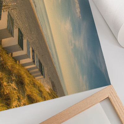 Affiche et poster Maisons blanches vue sur la mer coucher de soleil