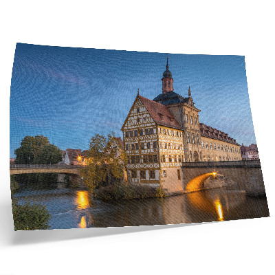 Affiche Bâtiment historique, pont, eau, ciel bleu