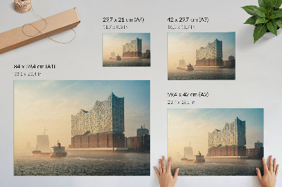 Affiche et poster Architecture moderne avec un sentier aquatique