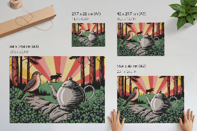 Affiche Une scène de forêt dynamique et riche en détails