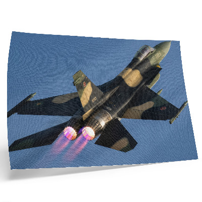 Affiche décorative avion à réaction, couleurs intenses du ciel