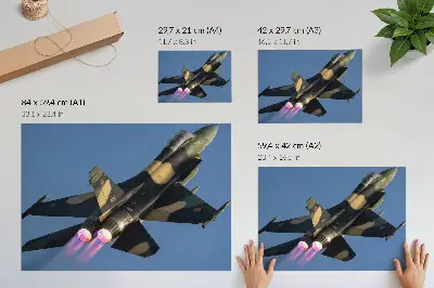 Affiche décorative avion à réaction aux couleurs intenses du ciel