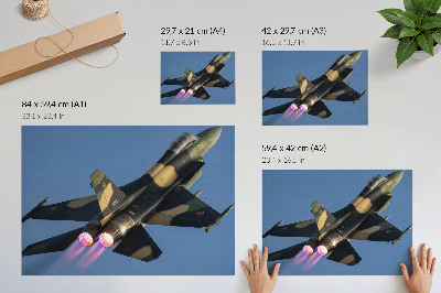 Affiche décorative avion à réaction, couleurs intenses du ciel