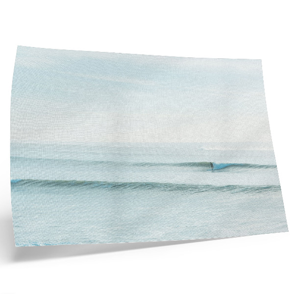 Affiche vagues océaniques, surfeur, calme, minimaliste