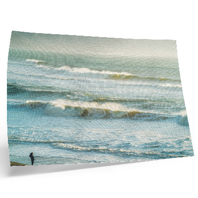 Affiche décorative Mer, vagues, homme, rivage, nature, dynamique