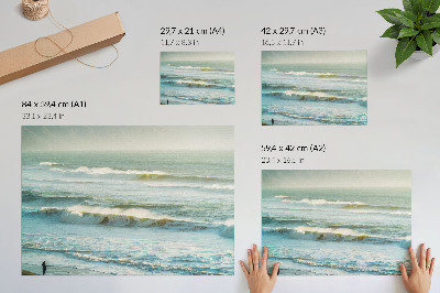 Affiche décorative Mer, vagues, homme, rivage, nature, dynamique