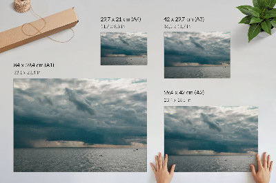 Affiche et poster Ciel orageux au-dessus d'un océan rempli d'espace