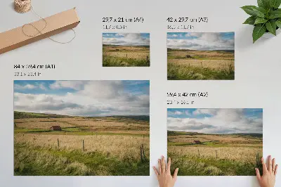 Affiche décorative paysage pittoresque dans la nature avec un chalet isolé