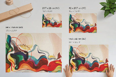 Affiche Des vagues dynamiques de couleur s'interpénètrent les unes les autres