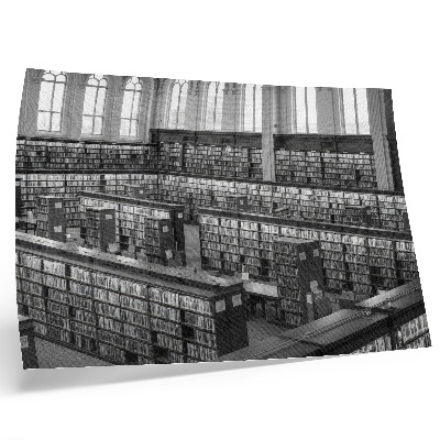Affiche Bibliothèque classique avec étagères en bois