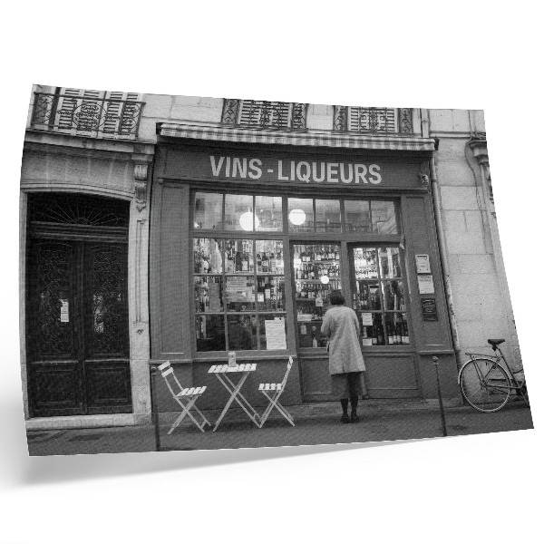 Affiche décorative Façade élégante, ambiance de vieille ville, noir et blanc