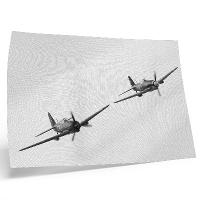 Affiche Avions historiques en noir et blanc en dynamique de vol