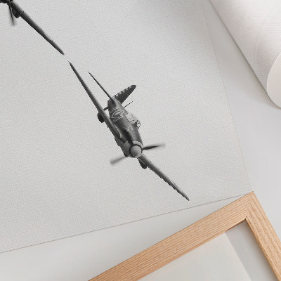 Affiche Avions historiques en noir et blanc en dynamique de vol