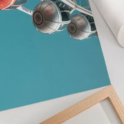 Affiche et poster ciel turquoise aux cabines dynamiques pour une décoration moderne