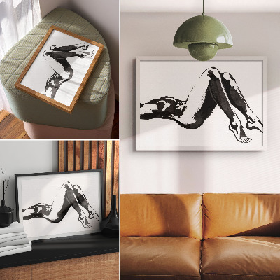 Affiche abstractions en noir et blanc harmonie modernité