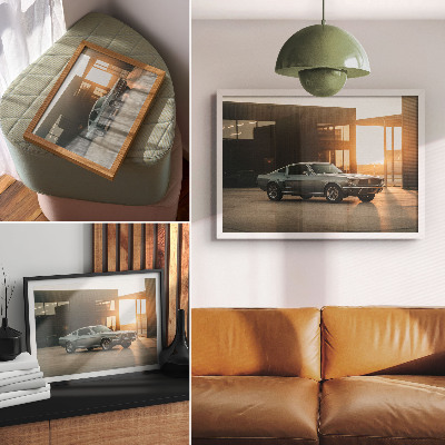 Affiche décorative Une voiture classique avec un décor architectural