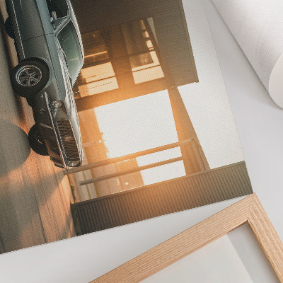 Affiche décorative Une voiture classique avec un décor architectural