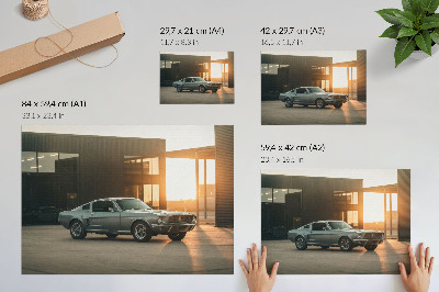 Affiche décorative Une voiture classique avec un décor architectural