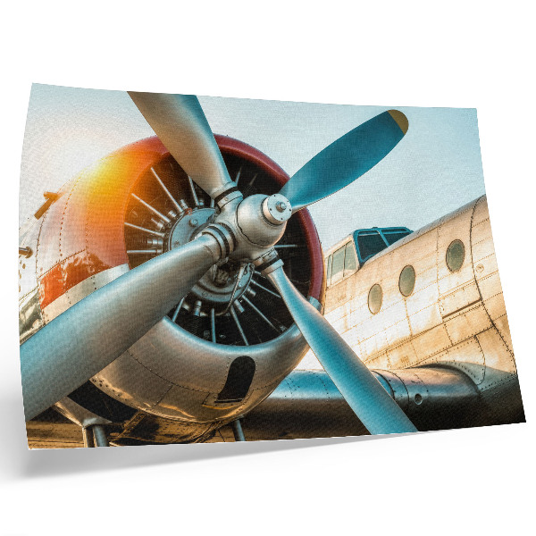 Affiche Une photo d'un moteur d'avion, symbole de technologie et de modernité.