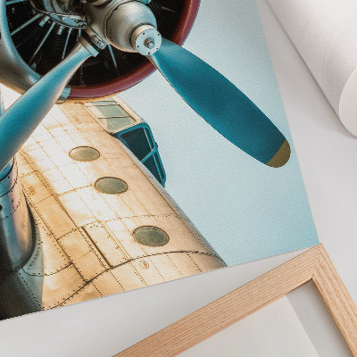 Affiche Une photo d'un moteur d'avion, symbole de technologie et de modernité.