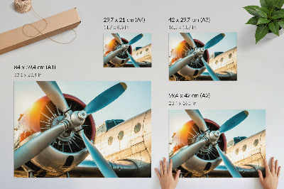 Affiche Une photo d'un moteur d'avion, symbole de technologie et de modernité.