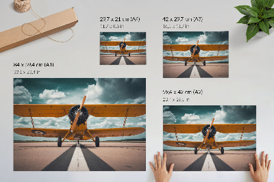 Affiche Avion sur piste ciel dynamique