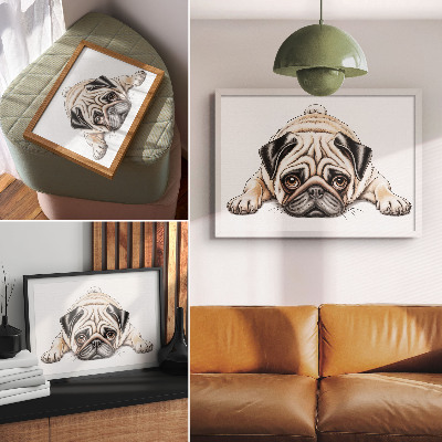 Affiche décorative Illustration de chien, couleurs chaudes et accueillantes, détails