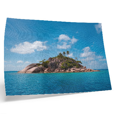 Affiche et poster Île exotique, ciel bleu et vert