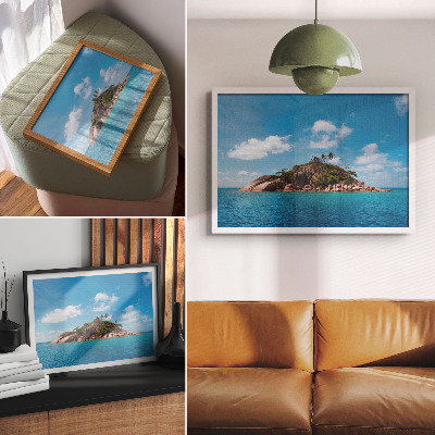 Affiche et poster Île exotique, ciel bleu et vert