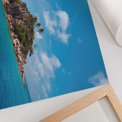Affiche et poster Île exotique, ciel bleu et vert