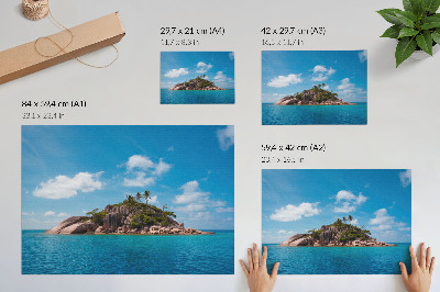 Affiche et poster Île exotique, ciel bleu et vert