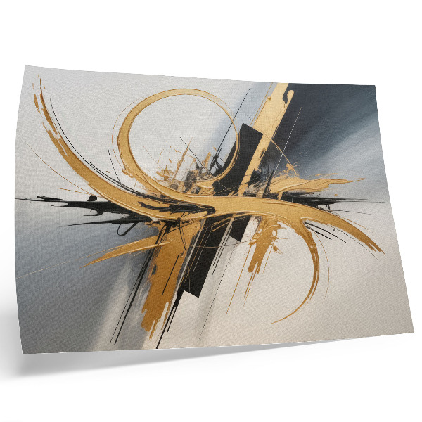 Affiche décorative Motif dynamique de lignes beiges et noires