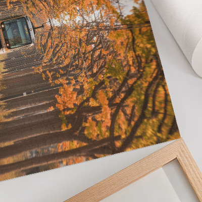 Affiche et poster Tunnel d'automne avec un tramway au milieu