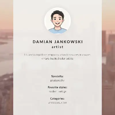 Affiche et poster représentant des palmiers et un lac face aux gratte-ciel sous un ciel turquoise