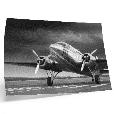 Affiche Vieil avion aux couleurs monochromes