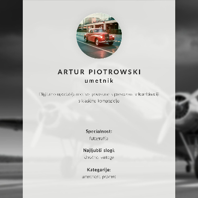 Affiche Vieil avion aux couleurs monochromes