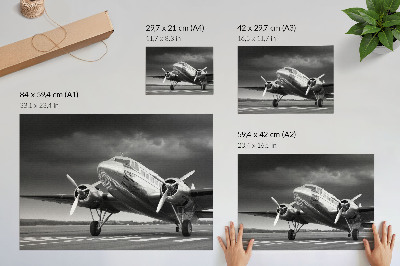 Affiche Vieil avion aux couleurs monochromes