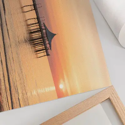 Affiche coucher de soleil sur l'eau vue charmante
