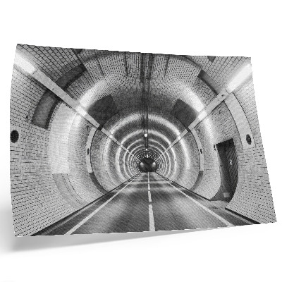 Affiche décorative Tunnel symétrique noir et blanc avec des arches