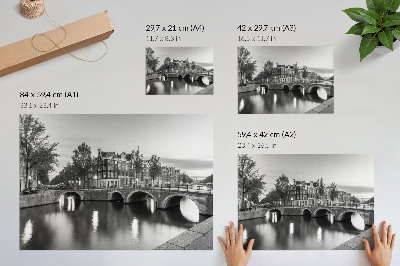 Affiche Ponts élégants, architecture classique, canaux
