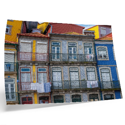 Affiche et poster Immeubles colorés avec détails, balcons et plantes