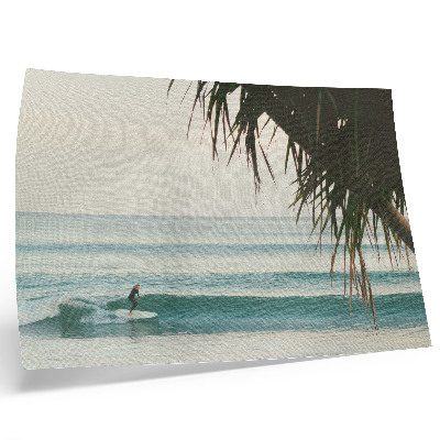Affiche plage, surf, vagues, palmiers, nature, paix