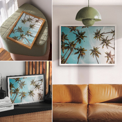 Affiche décorative Palmiers sur fond bleu, atmosphère paisible de la nature