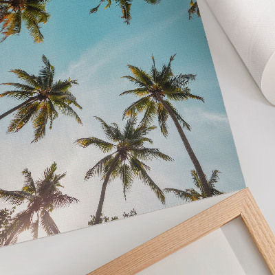 Affiche décorative Palmiers sur fond bleu, atmosphère paisible de la nature