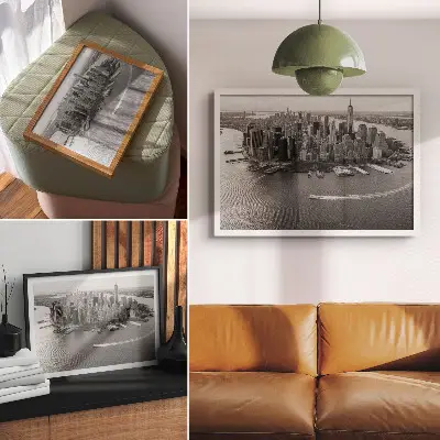 Affiche décorative panorama moderne de gratte-ciel urbains