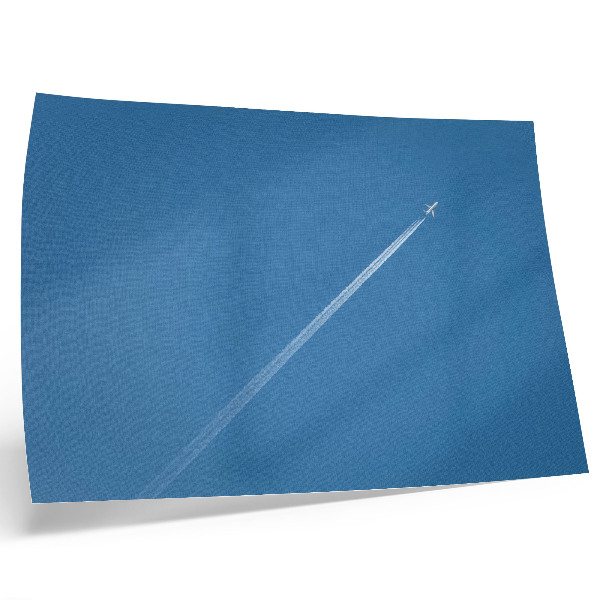 Affiche décorative Avion dans le ciel, fond bleu, atmosphère dynamique