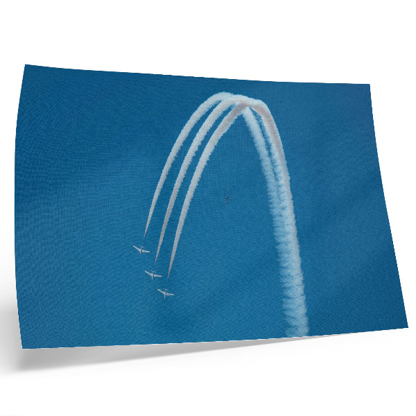 Affiche et poster Formation d'avions face à la dynamique du ciel
