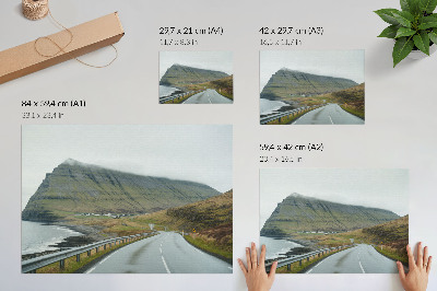 Affiche décorative Route de montagne, espace de brouillard mystérieux
